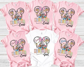 Camiseta de cumpleaños de Disney, camiseta de cumpleañera, camiseta familiar personalizada de cumpleaños de Disney, camiseta para el grupo de cumpleaños