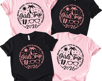 Camiseta para viaje de chicas: Camiseta personalizada para viajes en grupo 2026