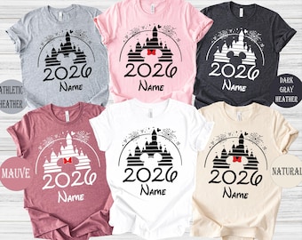 Camisetas familiares de Disney, camisetas personalizadas a juego para vacaciones 2026, camisetas de Disneyworld