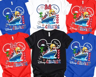 Camisetas familiares para cruceros Disney 2026, camisetas personalizadas a juego para vacaciones, camiseta para cruceros