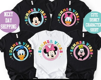 Disney all Characters shirt, Summer vibes Disney shirts, Disneyland Characters shirt, Disney Shirt, Disney World shirts, Disney Trip shirt
