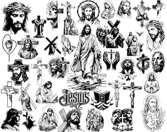 Jesus SVG Bundle | 39 Files – Christian Crosses, Bible Verses, Faith & Religious Symbols PNG + SVG | Instant Download for Cricut