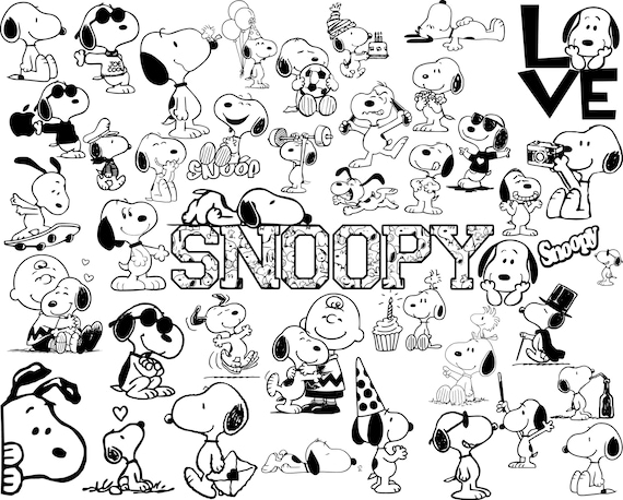 Snoopy SVG Bundle | 41 Files – Snoopy Charlie Brown Woodstock Peanuts Style Files More PNG + SVG | Instant Download for Cricut