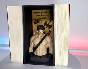 Rincón de lectura de dragones, cuarta ala, inspirado en Xaden / Decoración de estantería de fantasía / Regalo romántico / Inserto de estantería impreso en 3D / Regalo para amantes de los libros