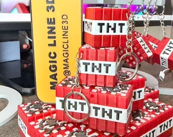 Minecraft TNT Keychain – 3D Printed Gamer Gift
