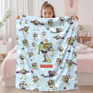 Personalized Toy Story Buzz Lightyear Blanket, Disneyland Toy Story Blanket, Custom Buzz Lightyear Blanket, Disneyland Blanket Gift image 2