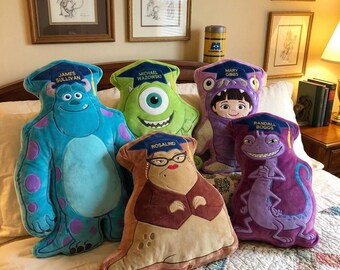 Custom Monsters Inc Graduation Pillow, Personalized Name Sulley Mike Wazowski Pillow, Preschool Kindergarten Graduation Gift Decor