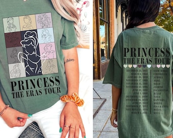 Comfort colors Princess The Eras Tour  Shirt,Disneyland Princess Tour Tee,Vintage Disneyland Princess Shirt, Disneyland Girl Trip Shirt