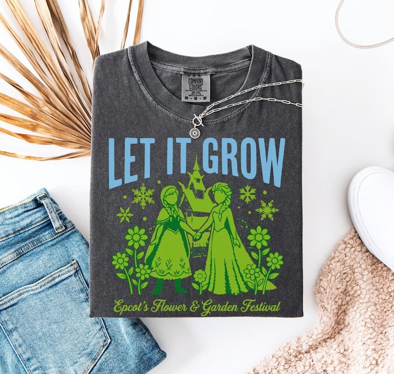 Let It Grow T-Shirt, Flower and Garden Festival Shirt, Trendy Epcot Inspired Tee, Comfort Colors Pullover, Retro Frozen Topiary Sweatshirt image 1