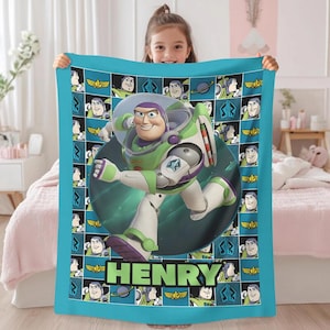 Personalized Toy Story Buzz Lightyear Blanket, Jessie Woody Fleece Blanket, Throw Fleece For Bed Sofa, Disneyland Movie, Birthday Gifts image 1