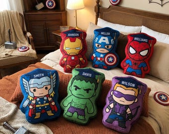 Custom Advengers Superhero Graduation Pillow, Personalized Name Spiderman Avengers Pillow, Preschool Kindergarten Graduation Gift