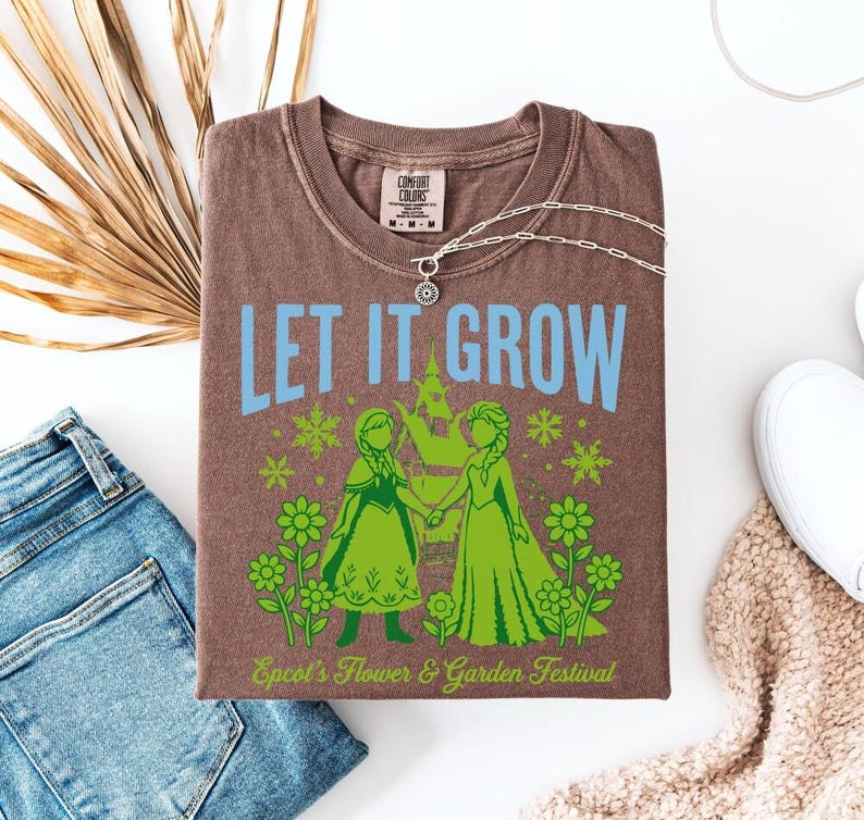 Let It Grow T-Shirt, Flower and Garden Festival Shirt, Trendy Epcot Inspired Tee, Comfort Colors Pullover, Retro Frozen Topiary Sweatshirt image 2