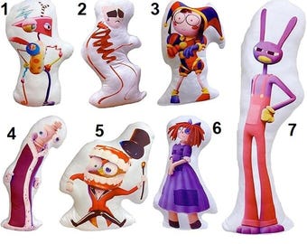 Amazing Digital Circus Plush Pillow, Digital Circus Stuffed Plush Pillow, Cute Cartoon Characters Plush, TADC Characters Plush for Boy Girl