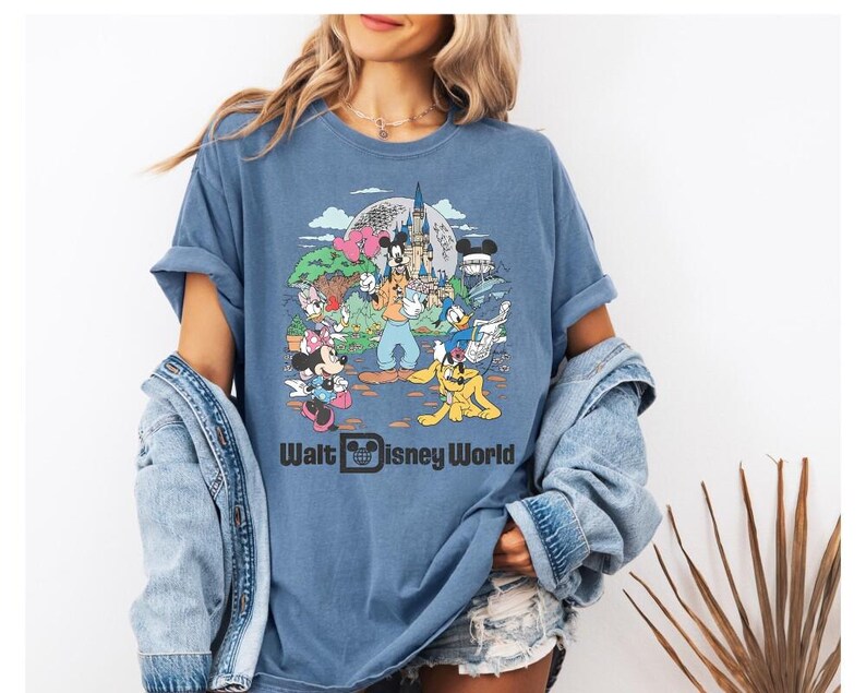Vintage Disneyworld Shirt Comfort Colors, Retro Mickey & Friends Shirt, Disneyland Trip T-Shirt, Walt Disneyland World Tee image 2