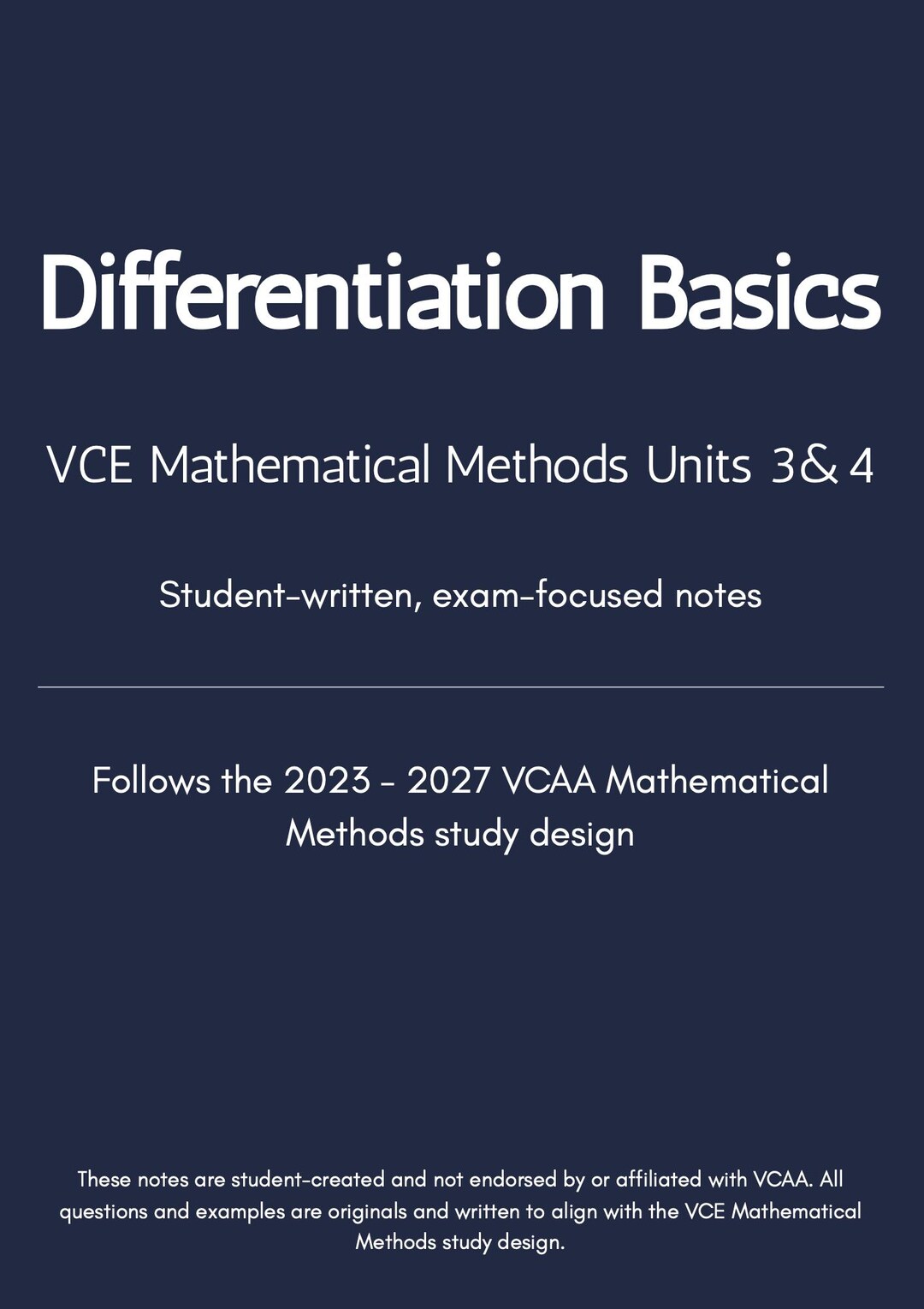 Basic Differentiation Notes - Etsy