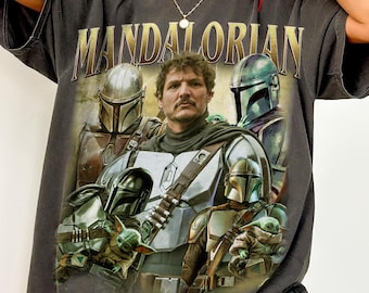 Vintage Mandalorian Shir,t Din Djarin Grogu Star Wars-skjorta, This Is The Way-skjorta, Pedro Pascal Star Wars-tröja, Disneyland Mandalorian-skjorta