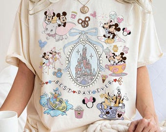 Coquette rosett Disney Bästa dagen någonsin tröja, Disneyworld tröja, Disney Musse Pigg och vänner tröja, Disneyland resa tröja, Disney familjesemester tröja