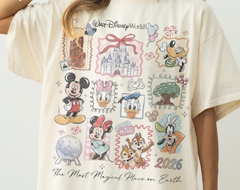 Vintage Mickey Disneyworld Comfort Colors-skjorta, Retro Mickey och vänner-skjortor, Walt Disneyworld-tröja, Disney 2026-resa Disney-semestertröja