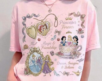Comfort Colors Princess Forever-skjorta, Disney Princess-figurer-skjorta, Disney Girl Trip-skjorta, prinsesskjorta, Disney Princess-matchning