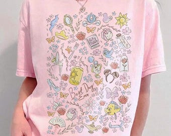 Comfort Colors Vintage Disney Best Day Ever Pressed Flower-skjorta, Magiskt slott-skjorta, Coquette Disney-t-shirt med rosett, Walt Disney-resa-t-shirt