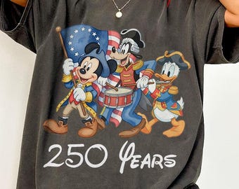 Retro Mickey Mouse 250 Years Shirt, America 250th Anniversary Tee, Patriotic Disney Graphic Sweatshirt, Disney Family Tee, Independence Tee