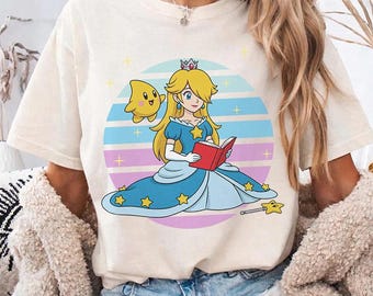 Söt Rosalina och Luma-tröja, Super Mario-randigt porträtt-tröja, Nintendo World-tröja med familjesemester, Universal Orlando-tröja