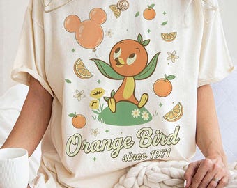 Vintage Disney Orange Fågelskjorta, Epcot Flower and Garden Festival 2026 T-shirt, Retro Walt Disney World Citrus Bird-skjortor, Disneyland-resa