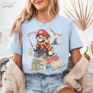 Retro Super Mario Shirt, Epic Universe Universal Studio Tee, Mario Costume Witch Tee, Nintendo World Family Trip, Mario Birthday Gifts image 5