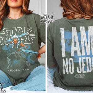 Vintage Ahsoka Tano Star Wars T-Shirt: Ahsoka Im No Jedi Sweatshirt, Star Wars Clone Wars Disneyworld May the 4th Shirt Star Wars Rebels tee image 3