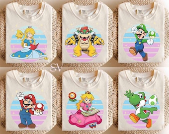 Disney Cute Rosalina and Luma T-Shirt, Super Mario Striped Portrait Tee, Nintendo World Family Vacation Trip T-Shirt, Universal Orlando Tee