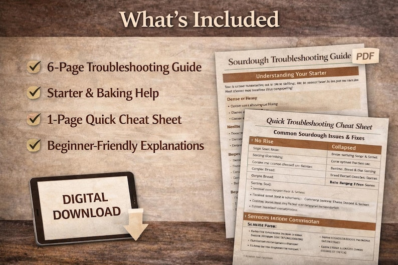 Sourdough Starter & Bread Troubleshooting Guide + 1-page Cheat Sheet - Etsy