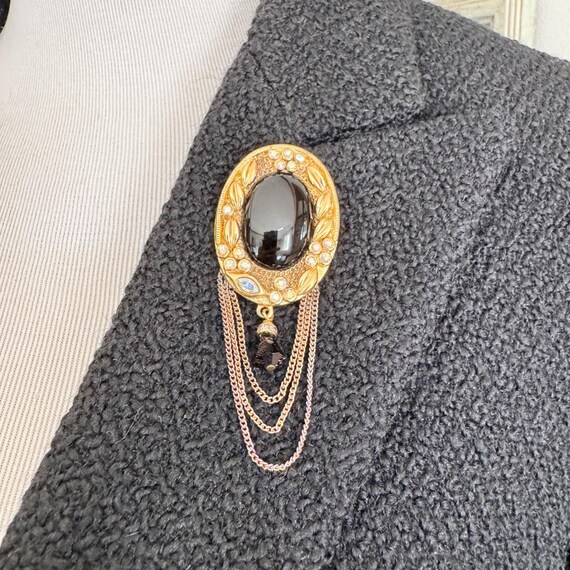 KJL Kenneth Jay Lane Victorian Revival Brooch Ova… - image 2