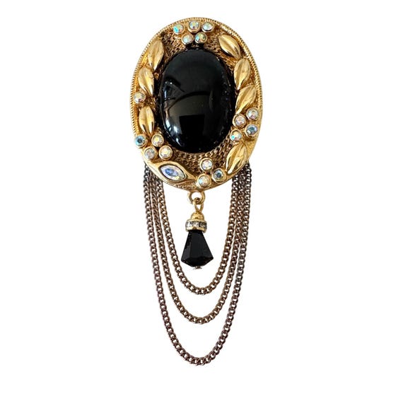 KJL Kenneth Jay Lane Victorian Revival Brooch Ova… - image 1