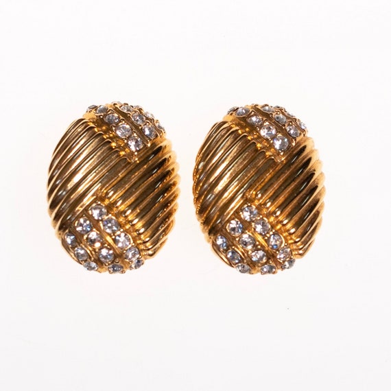 Vintage Joan Rivers Gold Earrings Line Design wit