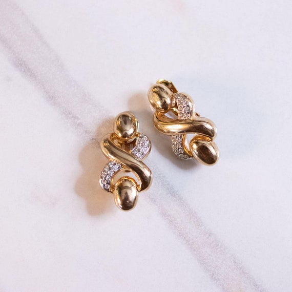 Vintage Gold Swirl Doorknocker Pave Rhinestone Sta