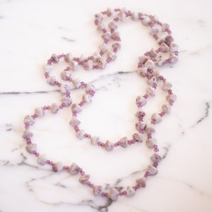 Vintage Quartz and Amethyst Crystal Bead Necklace