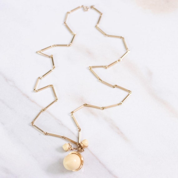 Vintage Cream Lucite Acorn Necklace