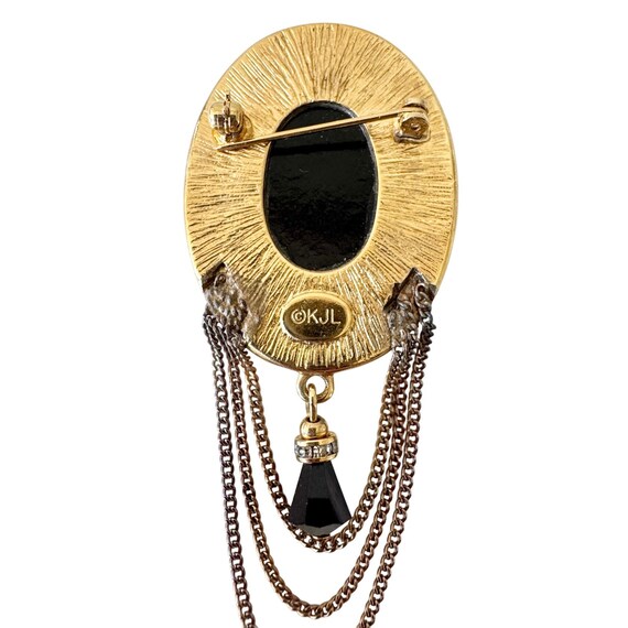 KJL Kenneth Jay Lane Victorian Revival Brooch Ova… - image 7