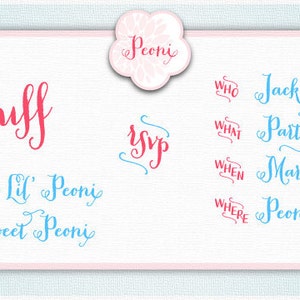 Peoni Font Pro Version OTF TTF Patterns Swashes PUA Silhouette Cricut image 5