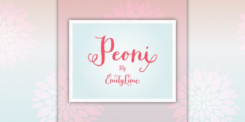 Peoni Font Pro Version OTF TTF Patterns Swashes PUA Silhouette Cricut image 1