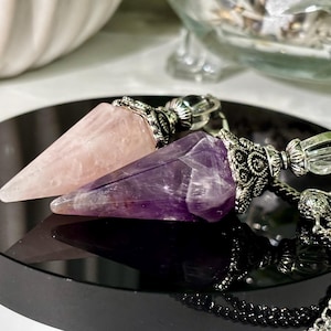 Crystal Pendulums Amethyst pendulum | Rose quartz Pendulum| Full Crystal Pendulums | Weight -Balanced Divination