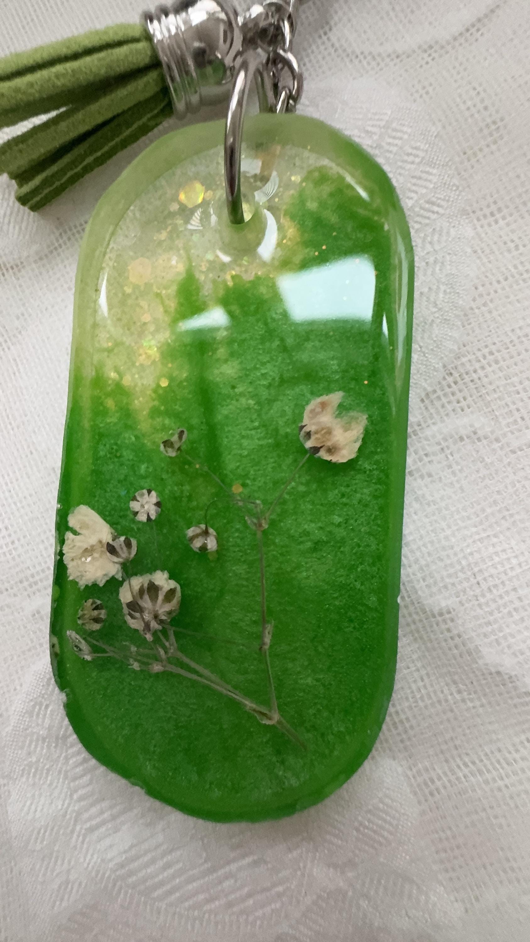 Pressed Powder On Key Chain Handmade Pressed Flower Resin Keychain | Botanical Tassel Keyring - Etsy