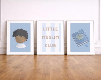 Arte de pared islámico para niños / Juego de 3 / Decoración de guardería islámica / Decoración de habitación infantil islámica / Descarga digital