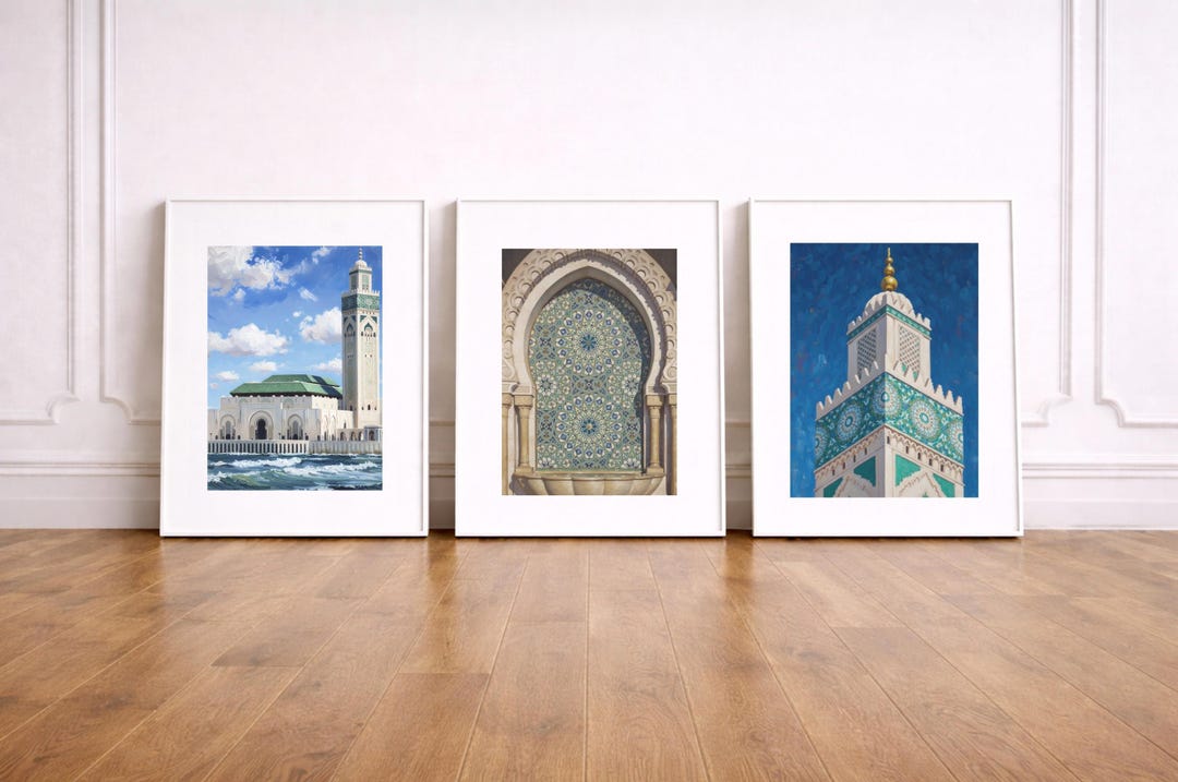 Hasan Set Hassan II Mosque Print Set | Morocco Islamic Architecture (digital ...