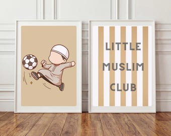 Arte de pared islámico para niños / Juego de 2 / Habitación de niño musulmán / Decoración de guardería musulmana / Habitación infantil musulmana / Descarga digital