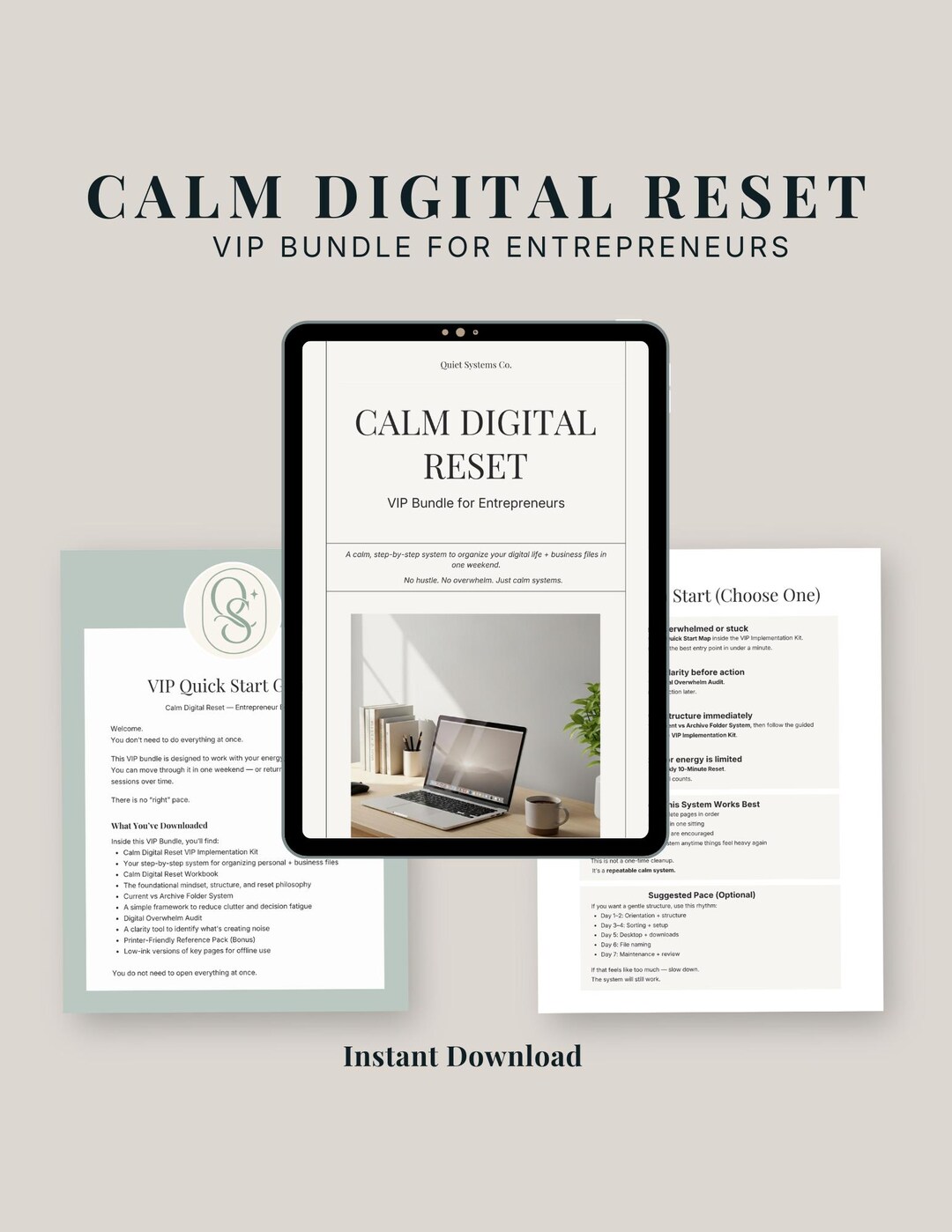 Calm Digital Reset VIP Bundle for Entrepreneurs | Digital File ...