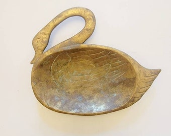 Vintage mässings tvålhållare Swan, svamphållare, Swan vintage tvål, prydnadsföremålshållare, Found By Foo Foo La La