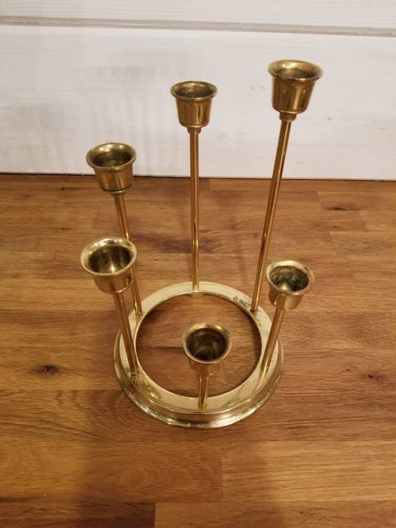 Wedding Candle Holder Unity Candle Holder Brass Vintage Etsy