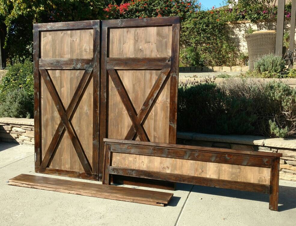 Headboard Vintage Barn Door Replica With Siderails and Etsy