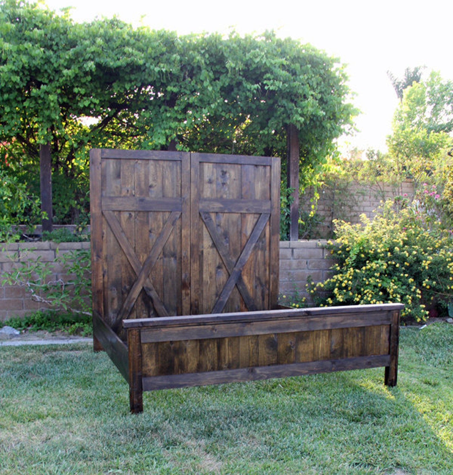 Headboard Vintage Barn Door Replica With Siderails and Etsy